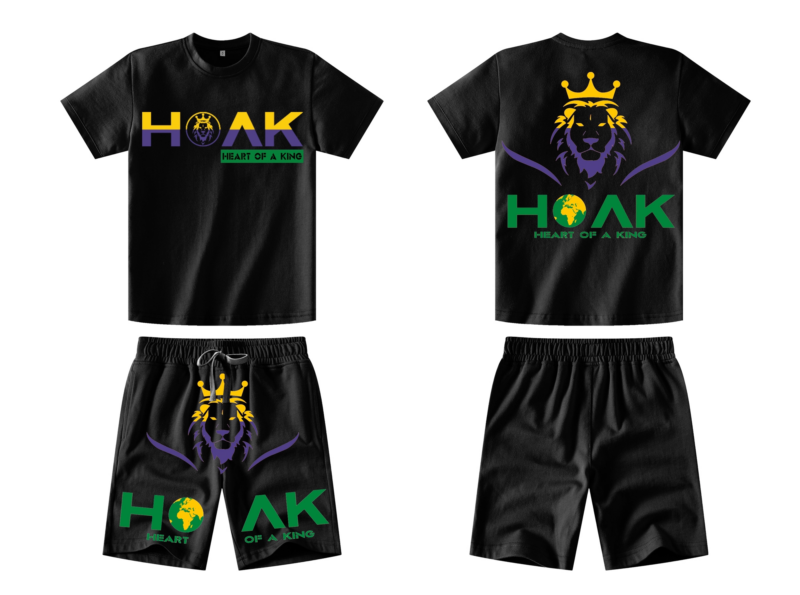 Adult Mardi Gras Short Set Black